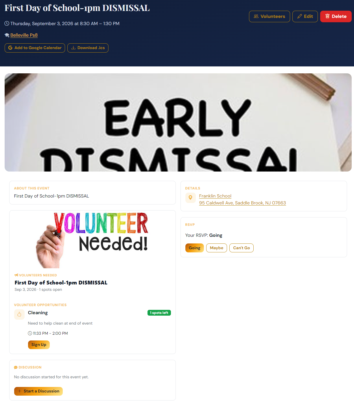 Events, Fundraisers & Volunteer Sign-Ups
